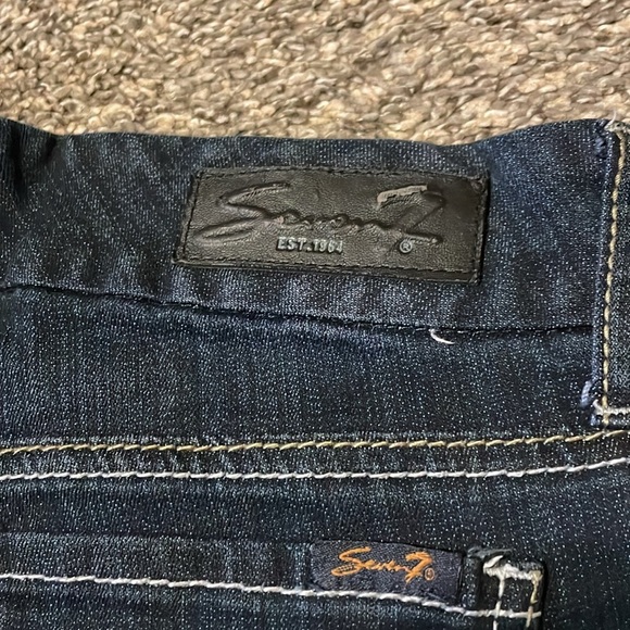 Seven 7 Bootcut Jeans Women’s 28 Dark Wash Denim Distressed Cowgirl Mid-rise - Picture 16 of 16